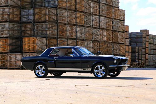 1965- black mustang gt 350-with-crates