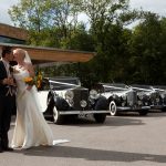 Bruno and Angela with their five matching wedding cars